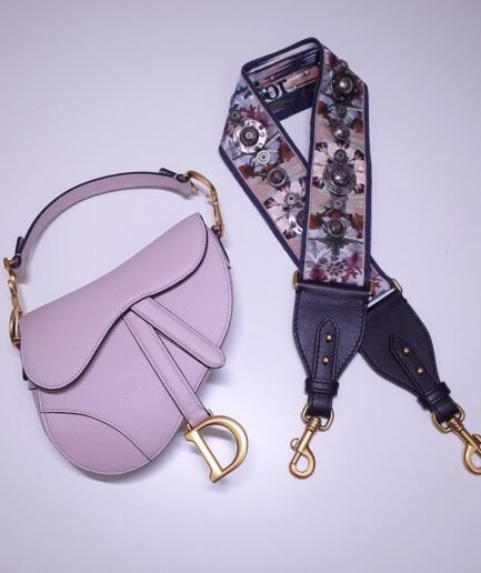 Dior Small Saddle Bag - Lavender Grained Leather - 20cm GHW