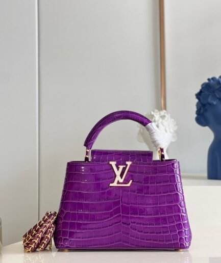 LV Capucines Croco Purple