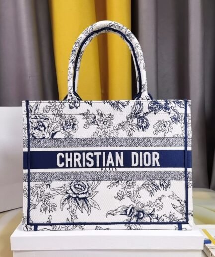 Medium Dior Book Tote - Jardin Botanique Blue - 36.5cm