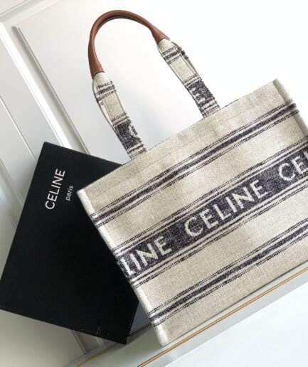 Celine Cabas White & Grey