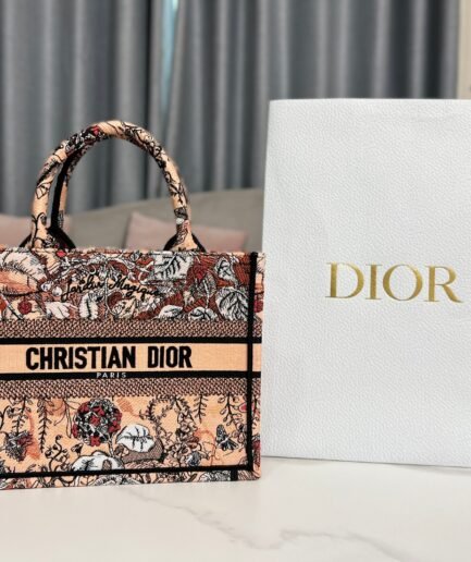 Small Dior Book Tote - Jardin Magique Embroidery