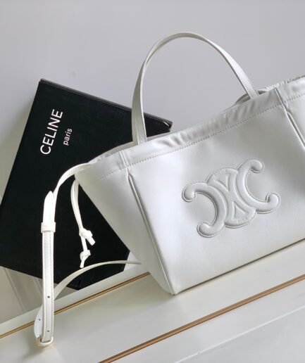 Celine Mini Cuir Cabas White Big