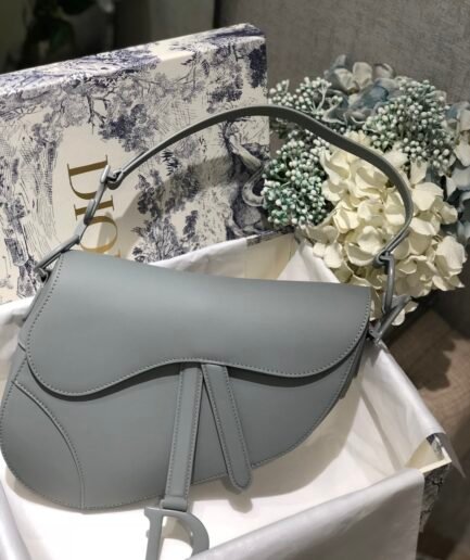 Dior Medium Saddle Bag - All-Gray - 25.5cm
