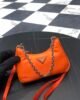 Prada Re-Nylon 2005 Mini Hobo Bag - Orange SHW 1 i1596945232 675 0