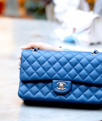 Chanel Medium Flap - Blue SHW - A01112 -25cm
