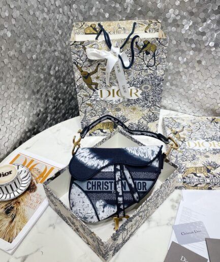 Dior Medium Saddle Bag - Blue Luxe de Jour - 25.5 cm GHW