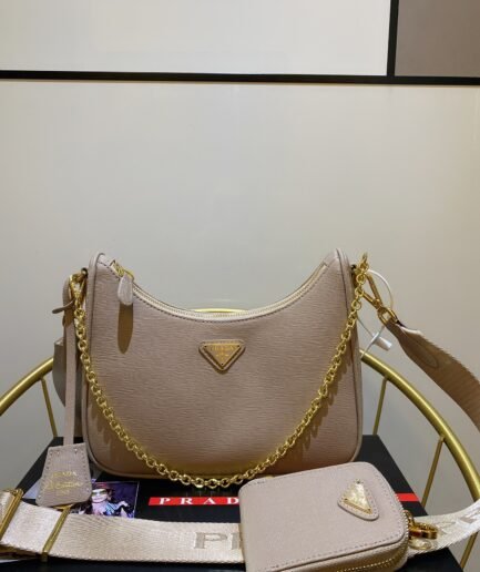Prada Re-Edition 2005 Saffiano Leather - Beige GHW
