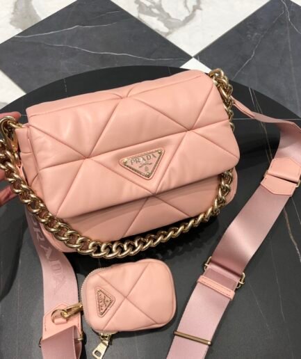 Prada System Small Leather bag - Nude pink - GHW