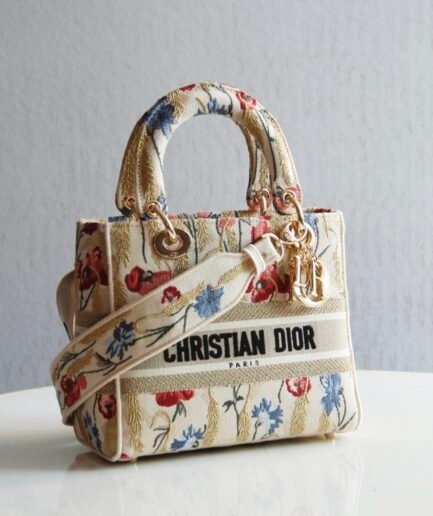 Lady Dior D-Lite Medium - Hibiscus 2 - GHW 24cm