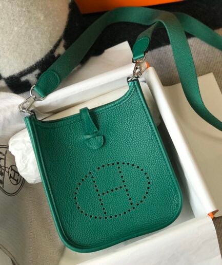 Hermes Mini Evelyne Togo - Dark Green - 17cm