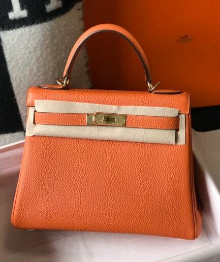 Hermes Kelly Togo 28cm - Orange - GHW