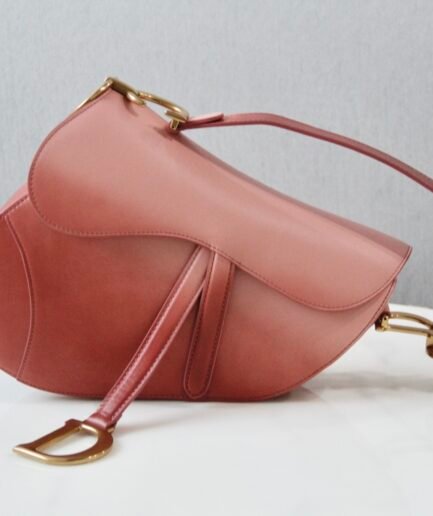 Dior Medium Saddle Bag - Calf Pink Leather - 25.5cm GHW