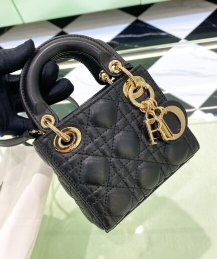 Dior Mini Lady - Black - GHW - 17cm