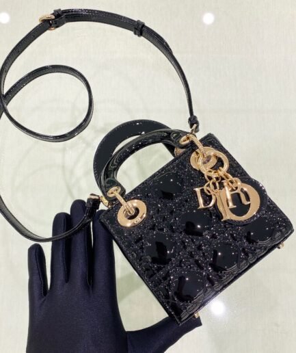 Dior Mini Lady - Patent Leather - Black - 17cm