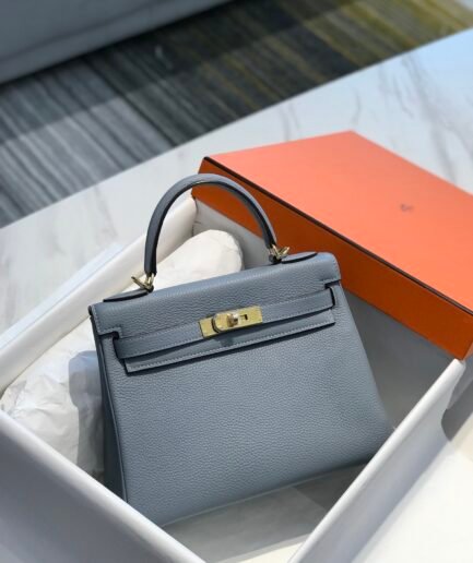 Hermes Kelly Togo 28cm - Light Gray - GHW