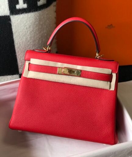 Hermes Kelly Togo 28cm - Red - GHW