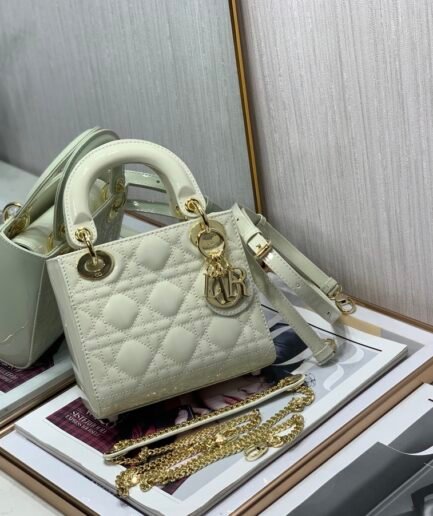 Dior Mini Lady - Patent Leather - Vintage blanc - 17cm