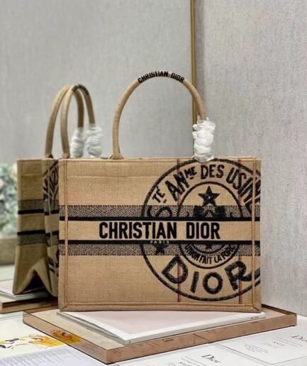 Medium Dior Book Tote - Beige Canvas - 36.5cm