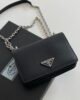 Prada Saffiano Leather Chain Shoulder Bag - Black SHW 3 i1655277333 1885 1