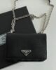 Prada Saffiano Leather Chain Shoulder Bag - Black SHW 1 i1655277333 7351 0