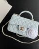 Chanel Classic Flap Mini Top Handle - Light Blue GHW - 20cm - AS2431 4 i1660392115 3767 1