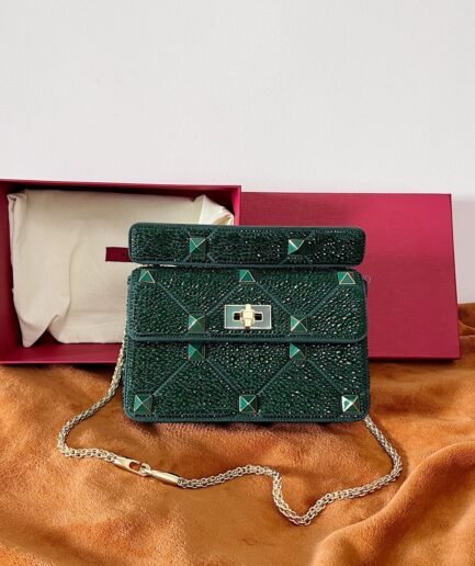 Valentino Roman Stud Dark Green