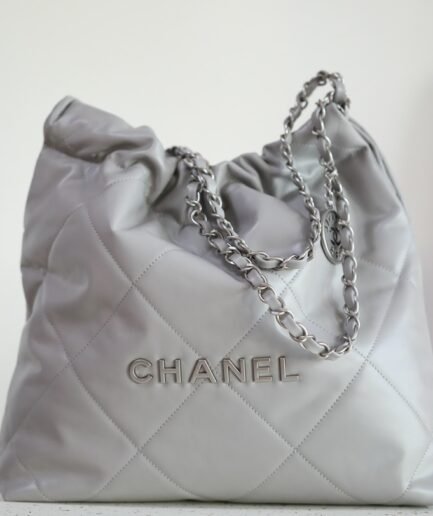 Chanel 22 Small - Light Gray SHW - 37cm