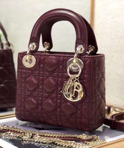 Dior Lady Mini - Burgundy - 17cm