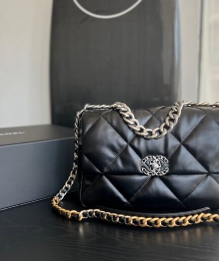 Chanel 19 Large Flap - Black SHW - AS1161 - 30cm