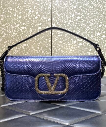 Valentino VLong Croc Blue