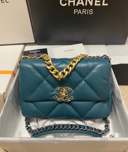 Chanel 19 Flap Bag - Marine GHW - 26cm - 082901
