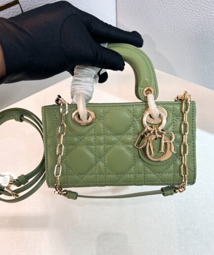 Dior D-joy Mini Lady - Light Olive Green