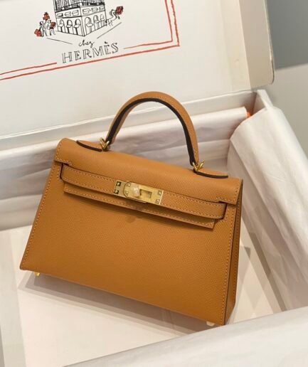 Hermes Mini Kelly - Epsom Brown Camel