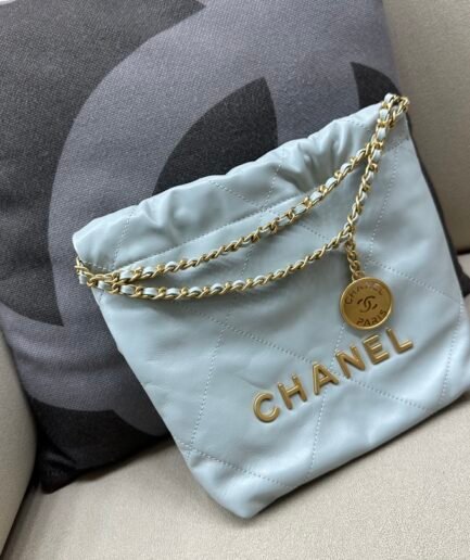 Chanel 22 Mini 20cm - Light Gray GHW