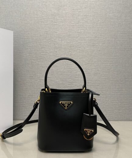 Small Prada Panier Bucket Bag - Black - Leather - GHW