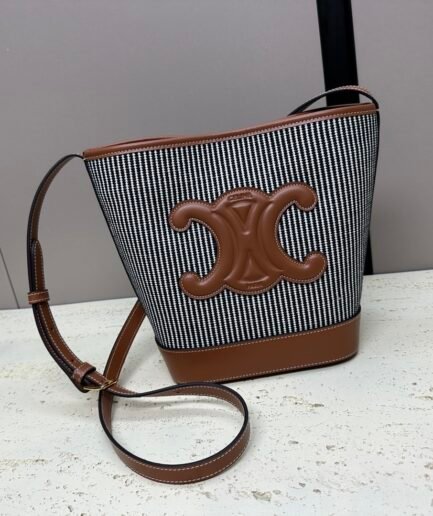 Celine Cuir Triomphe Dark Grey & Brown